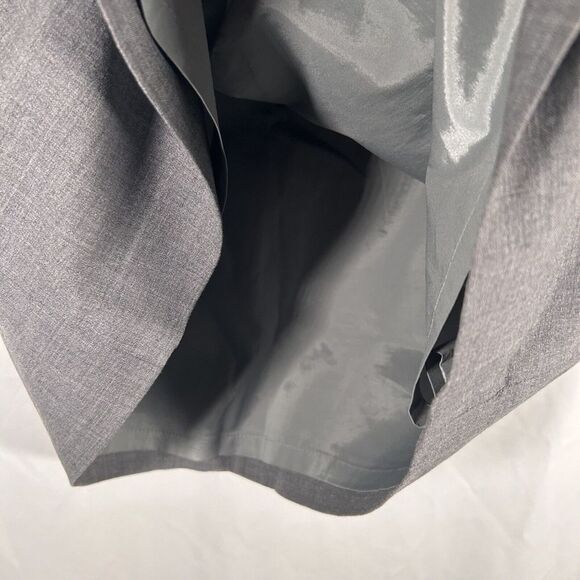 Banana Republic Skirt Women's 12P Petite Grey Woven in Italy Side Zip Work - Picture 9 of 10